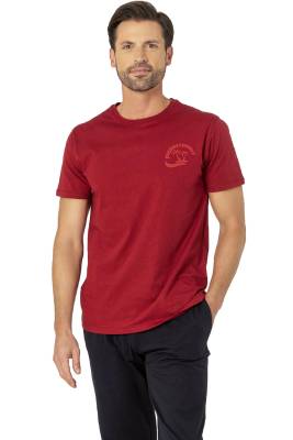 Pierre Cardin - Pierre Cardin Yazı Baskılı, %100 Pamuk, Bisiklet Yaka, Kısakol, Erkek Pijama Takım