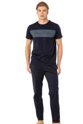 Pierre Cardin Yazılı Erkek Pijama Takım Navy