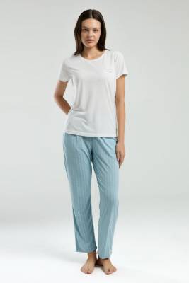 Pierre Cardin - Pierre Cardin Yazlık Büyük Bedenli Pijama Takım, Viskon Kumaşlı, Cep Detaylı