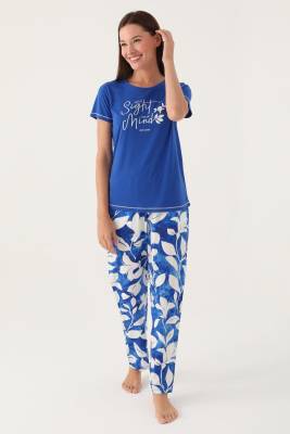 Pierre Cardin Yazlık Kadın Pijama Takım, %100 Pamuk, Alt Cepli ve Desenli, Üst Yuvarlak Yaka Düz Renk - 7