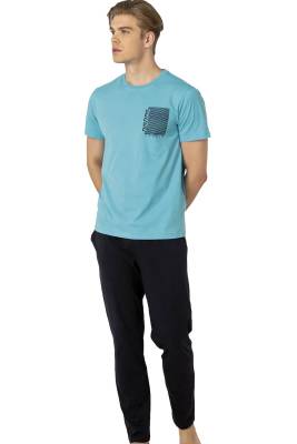 Pierre Cardin Yuvarlak Yaka, Kısakol, Cepli, %100 Pamuk Erkek Pijama Takım - 4