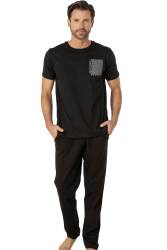 Pierre Cardin Yuvarlak Yaka, Kısakol, Cepli, %100 Pamuk Erkek Pijama Takım - Thumbnail