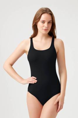 Kom - Sabit Askılı Siyah Mayo