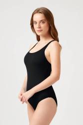 Sabit Askılı Siyah Mayo - Thumbnail