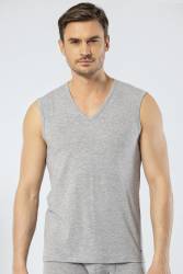 Sıfır Kol Erkek Atlet, Spor V Yaka %95 Pamuk %5 Likra - Thumbnail