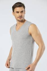 Sıfır Kol Erkek Atlet, Spor V Yaka %95 Pamuk %5 Likra - Thumbnail