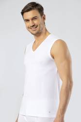 Sıfır Kol Erkek Atlet, Spor V Yaka %95 Pamuk %5 Likra - Thumbnail