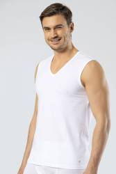 Sıfır Kol Erkek Atlet, Spor V Yaka %95 Pamuk %5 Likra - Thumbnail