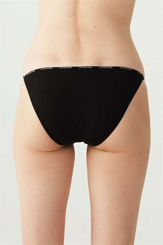 Siyah Beyaz Ten İnce Kenar 5'li Ekonomik Paket Kadın Slip