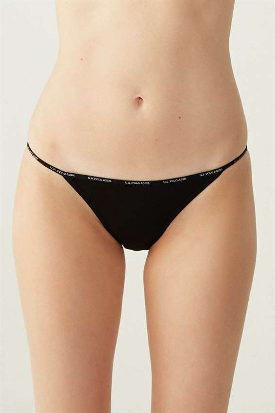 Siyah Beyaz Ten İnce Kenar 5'li Ekonomik Paket Kadın Slip