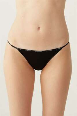 Siyah Beyaz Ten İnce Kenar 5'li Ekonomik Paket Kadın Slip - 3