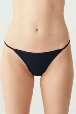 Siyah Beyaz Ten İnce Kenar 5'li Ekonomik Paket Kadın Slip - 8