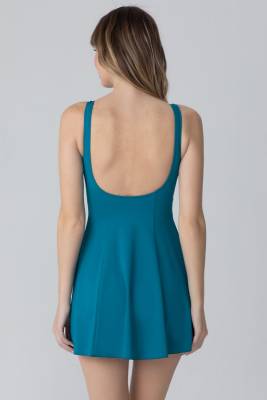 Siyah Yuvarlak Yaka Şortlu Elbise Mayo - 10