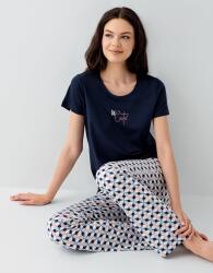 Kadın Cepli Desenli Pijama Takımı %50 Pamuk %50 Modal – Kısa Kollu, Rahat Kalıp - 5