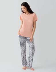 Kadın Cepli Desenli Pijama Takımı %50 Pamuk %50 Modal – Kısa Kollu, Rahat Kalıp - 2