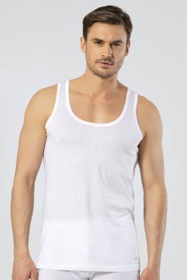 Cacharel - Süprem Dokuma Beyaz Erkek Atleti, %50 Modal %50 Pamuk (1)