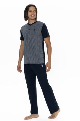 U.S. Polo %100 Pamuk 3'lü Pijama Seti, Üst pijama, Alt Pijama, ve Şort Takım - 4