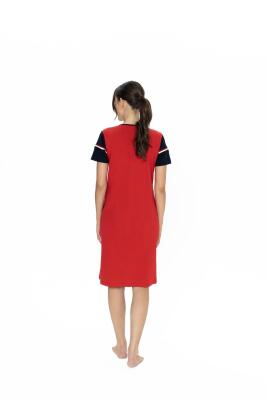 Us Polo %100 Pamuk, Kadın Geniş V Yaka, Kısa Kol, Midi Gecelik - 8