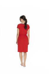 Us Polo %100 Pamuk, Kadın Geniş Yuvarlak Yaka, Beli Büzgülü, Kısa Kol, Midi Gecelik - 4