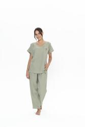 Us Polo %100 Pamuk, Müslin Kumaş, Geniş V Yaka Yazlık Kadın Pijama Takım - 1