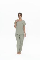 Us Polo %100 Pamuk, Müslin Kumaş, Geniş V Yaka Yazlık Kadın Pijama Takım - 2