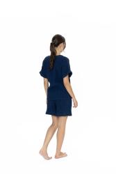 Us Polo %100 Pamuk, Müslin Kumaş, Geniş Yaka Yazlık T-shirt Şort Takım - 8