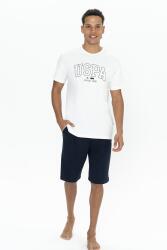 U.S. Polo %100 Pamuk USPA Yazılı T-shirt Şort Takım, Bisiklet Yaka, Kısakol, Cepli Şort