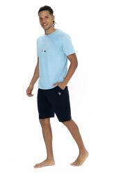 U.S. Polo %100 Pamuk USPA Yazılı T-shirt Şort Takım, Bisiklet Yaka, Kısakol, Cepli Şort - 5