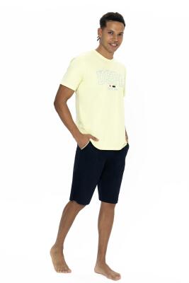 U.S. Polo %100 Pamuk USPA Yazılı T-shirt Şort Takım, Bisiklet Yaka, Kısakol, Cepli Şort - 8