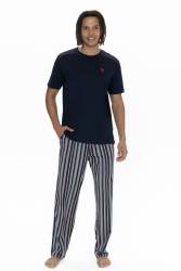 U.S. Polo %100 Pamuklu 3'lü Pijama Şort T-shirt Takım - Thumbnail