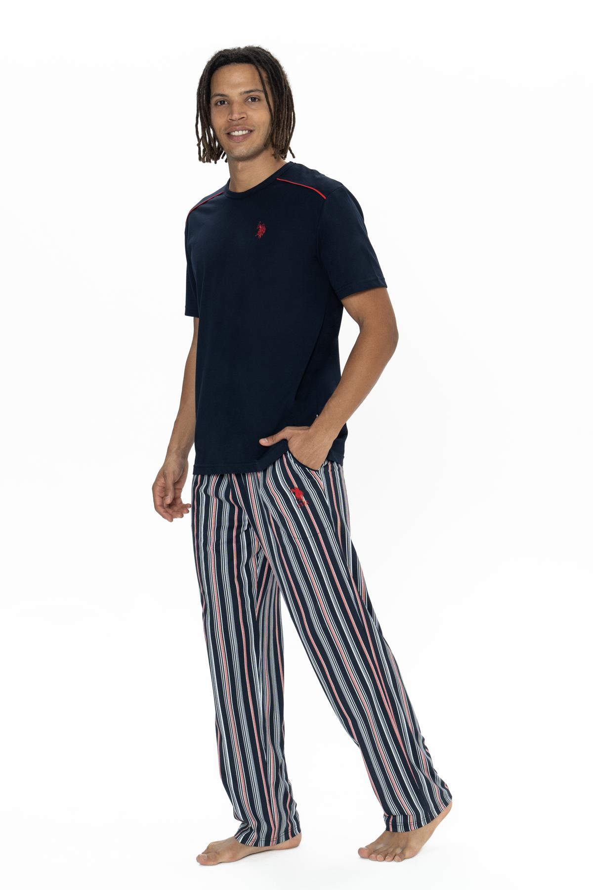 U.S. Polo %100 Pamuklu 3'lü Pijama Şort T-shirt Takım