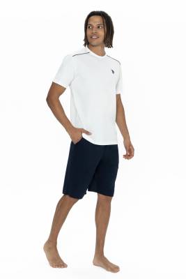 U.S. Polo Assn. - U.S. Polo %100 Pamuklu 3'lü Pijama Şort T-shirt Takım (1)