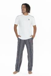 U.S. Polo %100 Pamuklu 3'lü Pijama Şort T-shirt Takım - Thumbnail