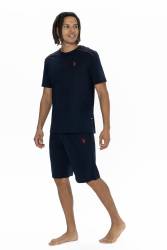 U.S. Polo %100 Pamuklu 3'lü Pijama Şort T-shirt Takım - Thumbnail