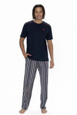 U.S. Polo %100 Pamuklu 3'lü Pijama Şort T-shirt Takım - 9