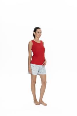 Us Polo %100 Pamuklu Askılı T-shirt ve Şort Takım - 7