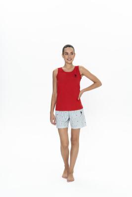 Us Polo %100 Pamuklu Askılı T-shirt ve Şort Takım - 5