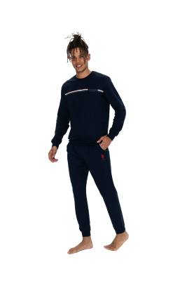 U.S. Polo Assn. - Us Polo 2 İplik, Bisiklet Yaka, Uzunkol, Manşet Kol, Dar Paça Pijama Takım (1)