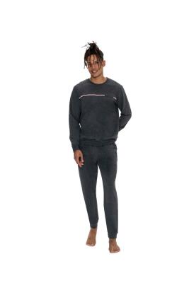 Us Polo 2 İplik, Bisiklet Yaka, Uzunkol, Manşet Kol, Dar Paça Pijama Takım - 1