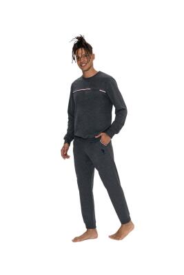 Us Polo 2 İplik, Bisiklet Yaka, Uzunkol, Manşet Kol, Dar Paça Pijama Takım - 2