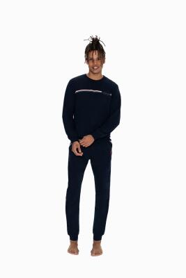 Us Polo 2 İplik, Bisiklet Yaka, Uzunkol, Manşet Kol, Dar Paça Pijama Takım - 4