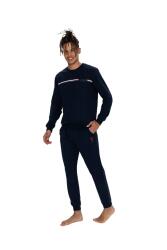 Us Polo 2 İplik, Bisiklet Yaka, Uzunkol, Manşet Kol, Dar Paça Pijama Takım - 5