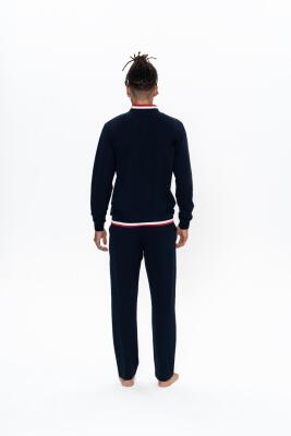 Us Polo 2 İplik, Düğmeli Dik Yaka, Uzunkol, Manşet Kol, Erkek Pijama Takım - 2