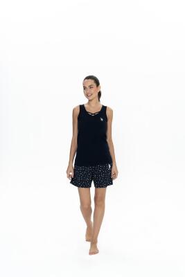 Us Polo %50 Pamuk %50 Modal Kadın Askılı T-shirt Şort Takım - 1