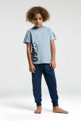 U.S. Polo Assn %100 Pamuk Erkek Çocuk Pijama Takım - Thumbnail