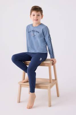 U.S. Polo Assn. %100 Pamuk Erkek Uzunkol Çocuk Pijama Takım - 3