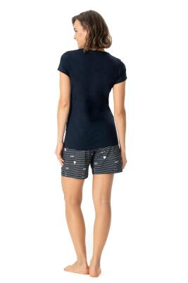 U.S. Polo Assn. %100 Pamuk Kadın T-shirt Şort Takım - 3