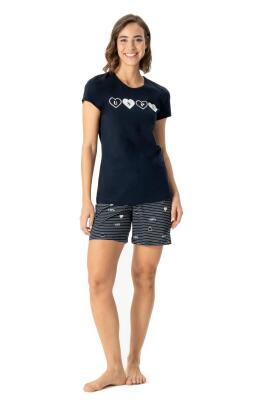 U.S. Polo Assn. %100 Pamuk Kadın T-shirt Şort Takım - 1