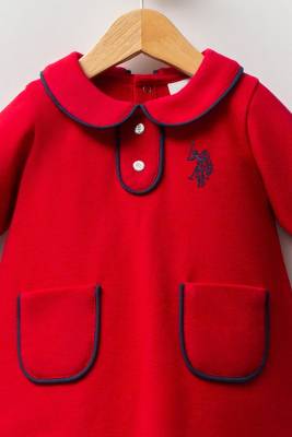 U.S. Polo Assn. - U.S. Polo Assn. %100 Pamuk, Pike, Kız Bebek Elbise (1)