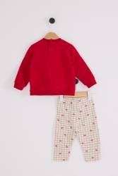 U.S. Polo Assn. 2 İplik Kırmızı Kız Bebek Alt Üst Takım - Thumbnail